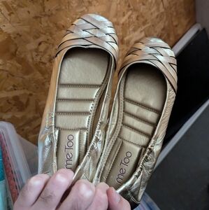 Me Too gold weave shoes